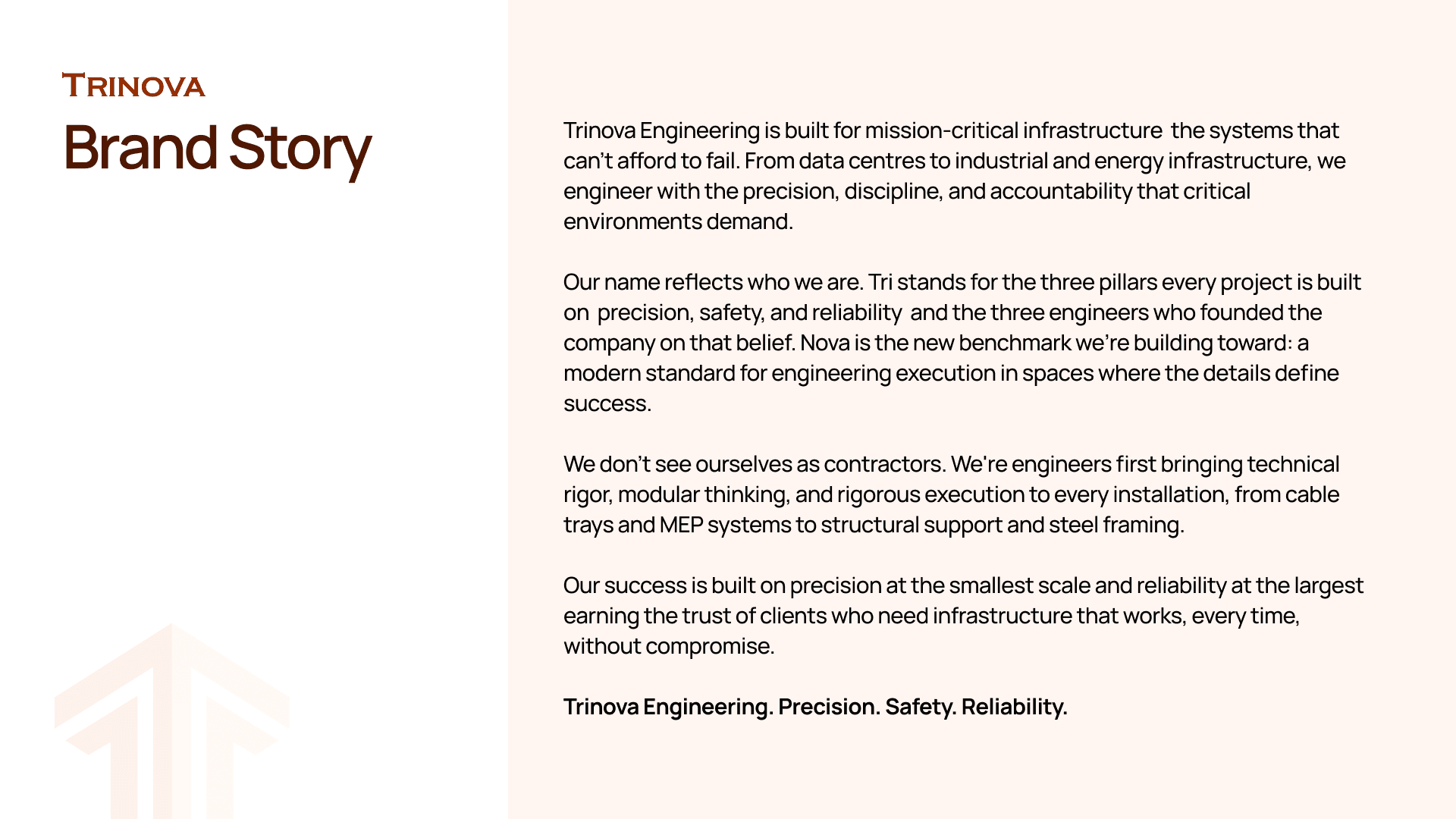 Trinova brand story slide