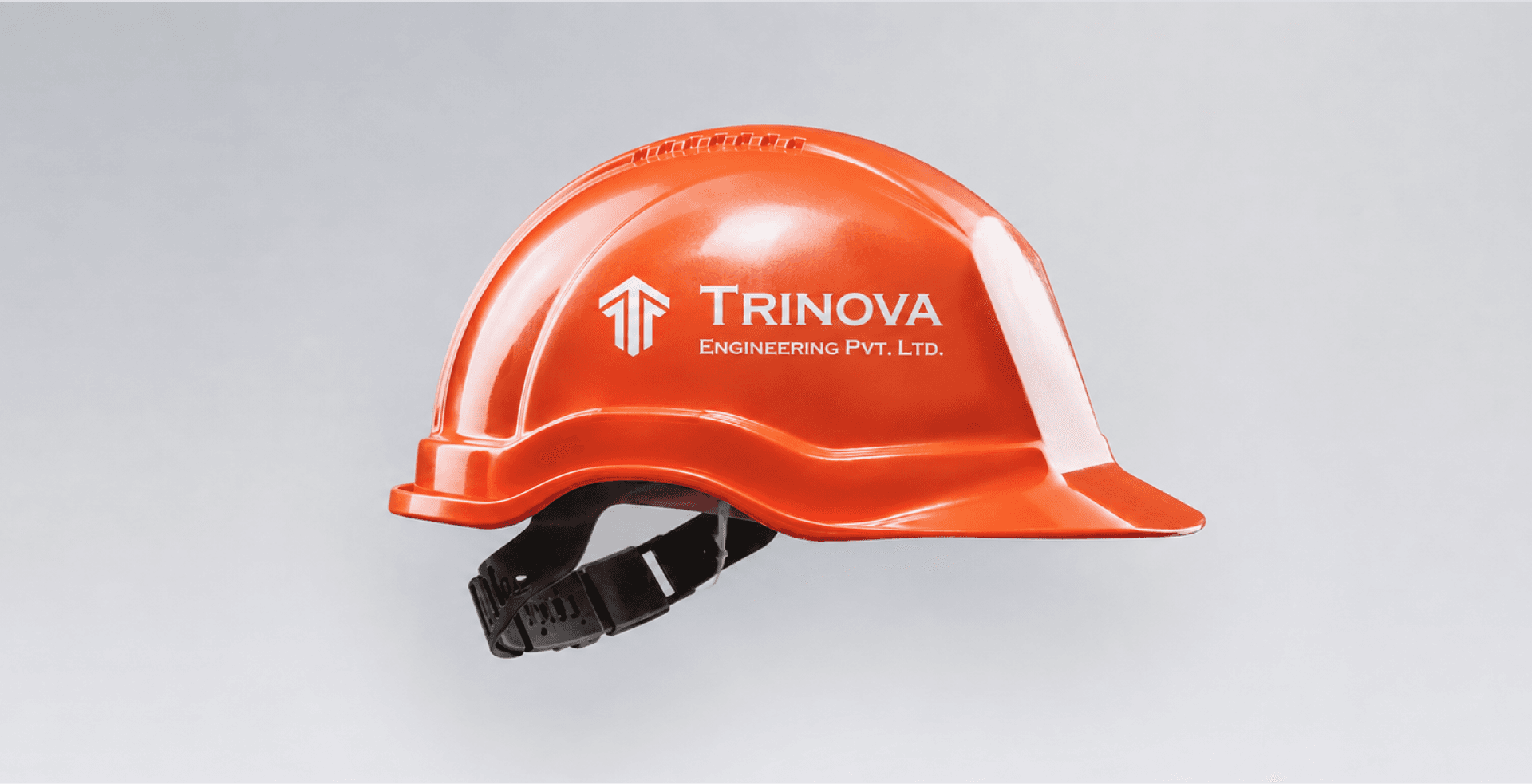 Trinova branded safety helmet mockup