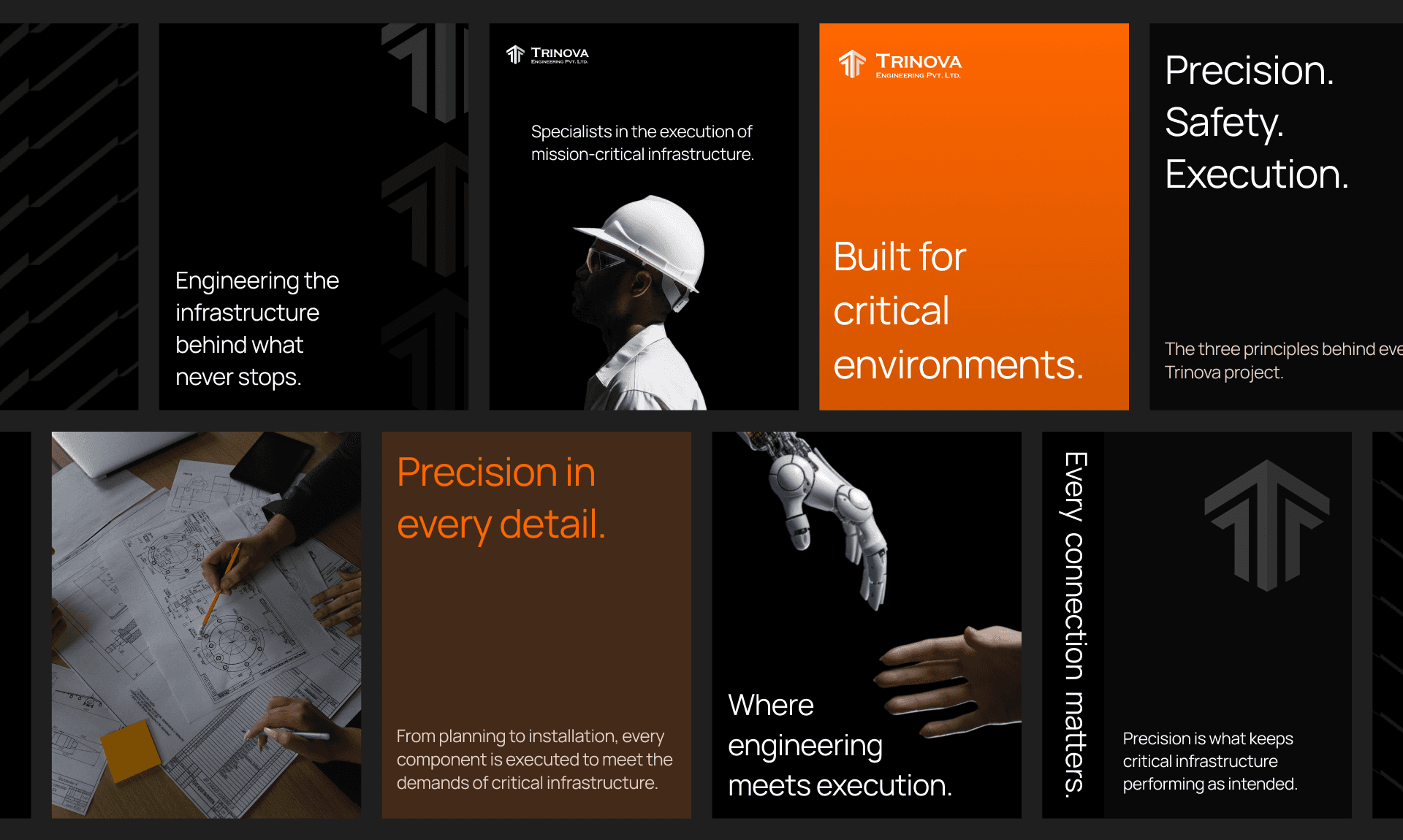 Trinova brand mood grid collage
